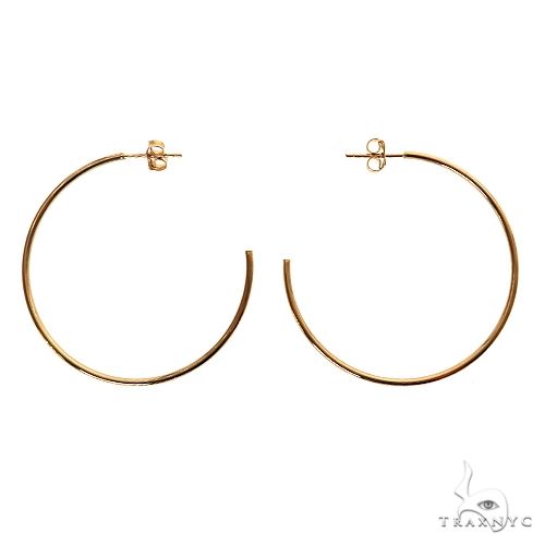 14K Gold Hoop Earrings 40mm 69928 - Image 3