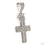 Baguette Diamond Crown Cross Pendant 69950 - Image 2