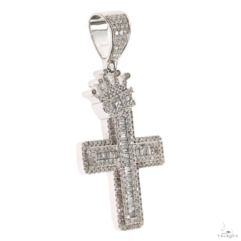 Baguette Diamond Crown Cross Pendant 69950 - Image 2