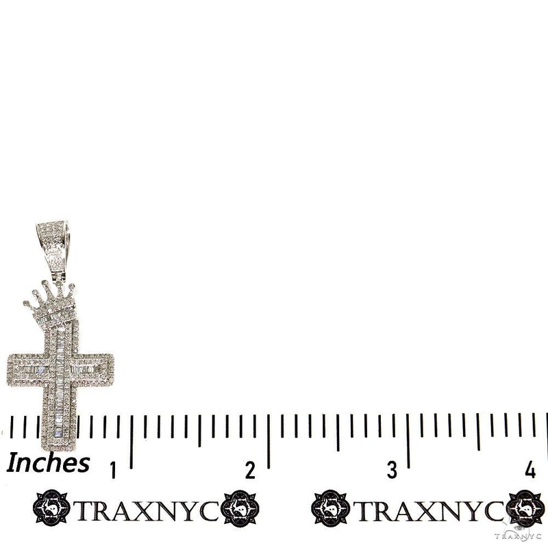 Baguette Diamond Crown Cross Pendant 69950 - Image 5