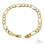 10k Yellow Gold Solid Figaro Bracelet 7.6mm 9 Inches 69975 - Image 2