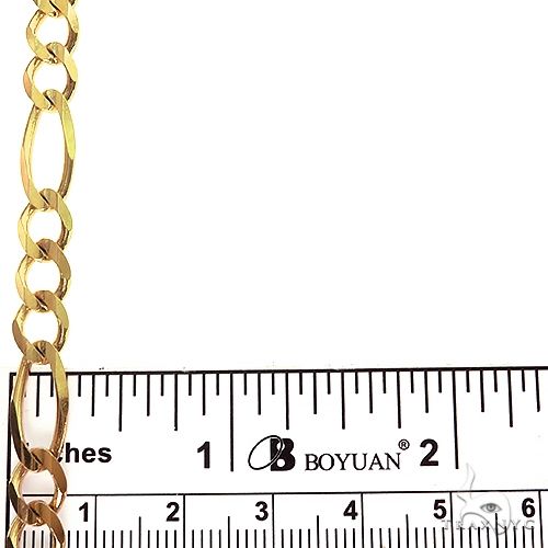 10k Yellow Gold Solid Figaro Bracelet 7.6mm 9 Inches 69975 - Image 4