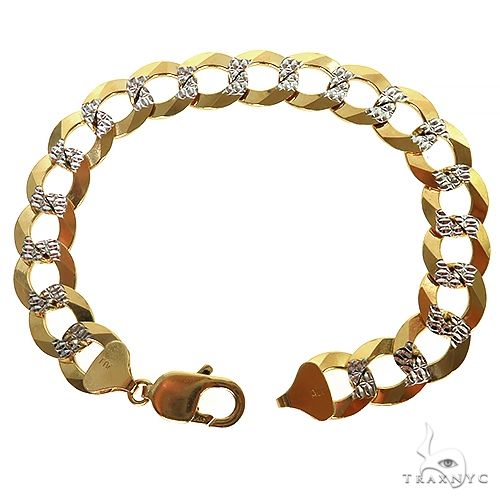 10k Solid Two-Tone Curb Link Bracelet 9.5mm 8 Inches 69976 - Image 2