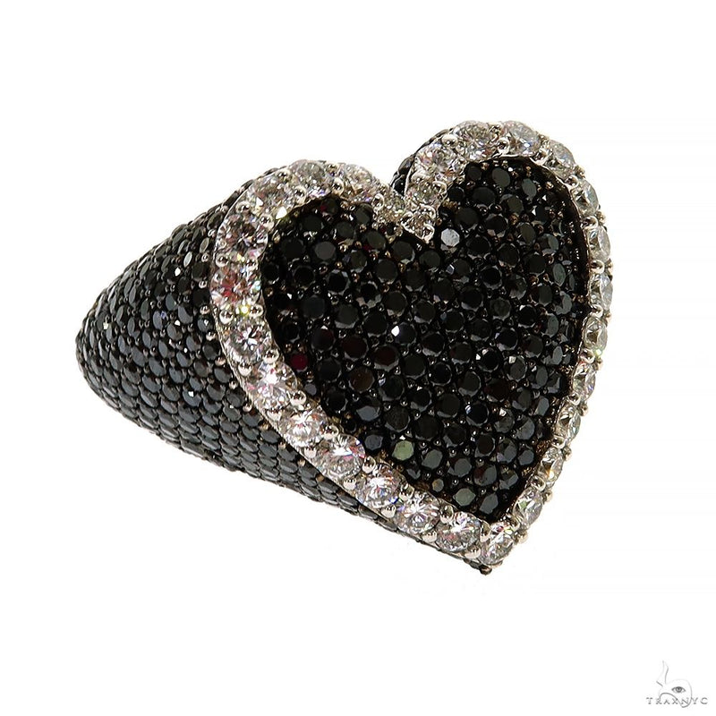 Black Diamond Heart Shape Ring 70039 - Image 2
