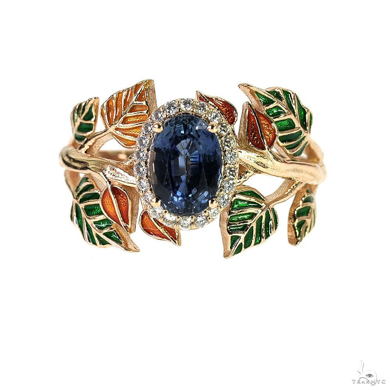 Blue Sapphire Flower Ring 70064 - Image 1