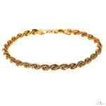 14k Yellow Gold Hollow Rope Link Bracelet 4.7mm 8 Inches 70075 - Image 2