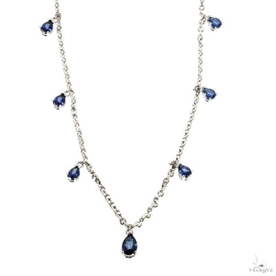 Pear Shape Blue Sapphire Necklace 70085 - Image 1