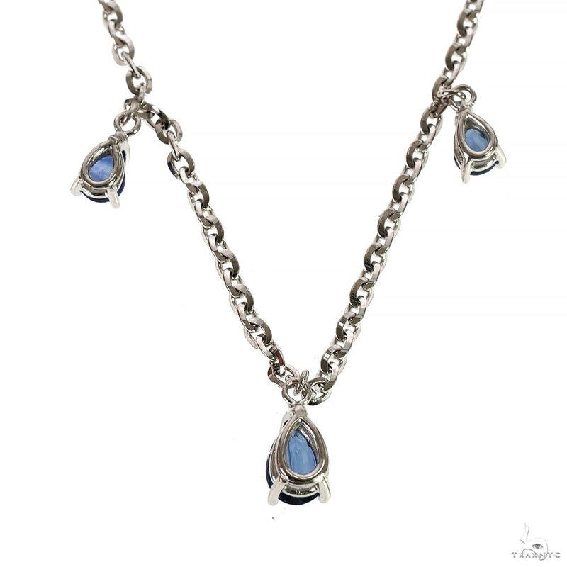 Pear Shape Blue Sapphire Necklace 70085 - Image 4