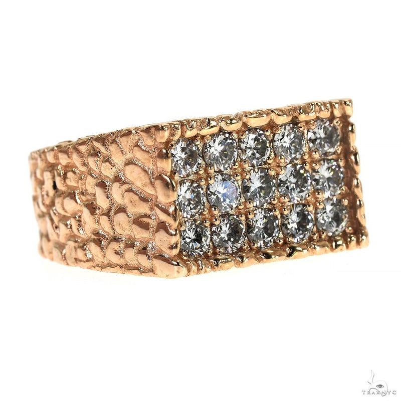 15 Pointer 3 Row Gold Nugget Diamond Ring 70096 - Image 2