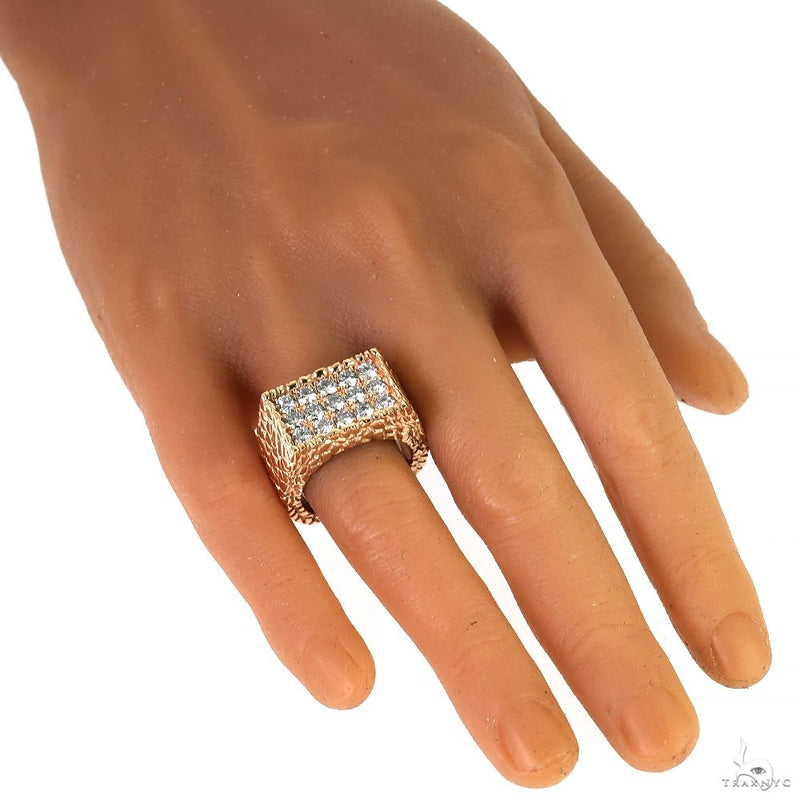 15 Pointer 3 Row Gold Nugget Diamond Ring 70096 - Image 6