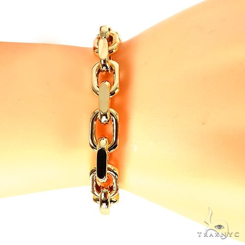 14K Yellow Gold Solid Anchor Link Bracelet 8.75 Inches 8mm 70196 - Image 4
