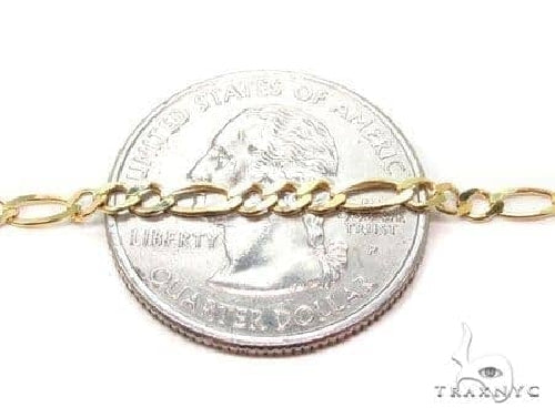 Mens 14k Solid Yellow Gold Figaro Chain 22 Inches 3mm 70282 - Image 3