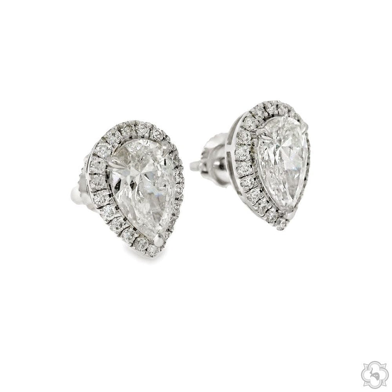Elegant Pear Shape Diamond Earrings 70286 - Image 4