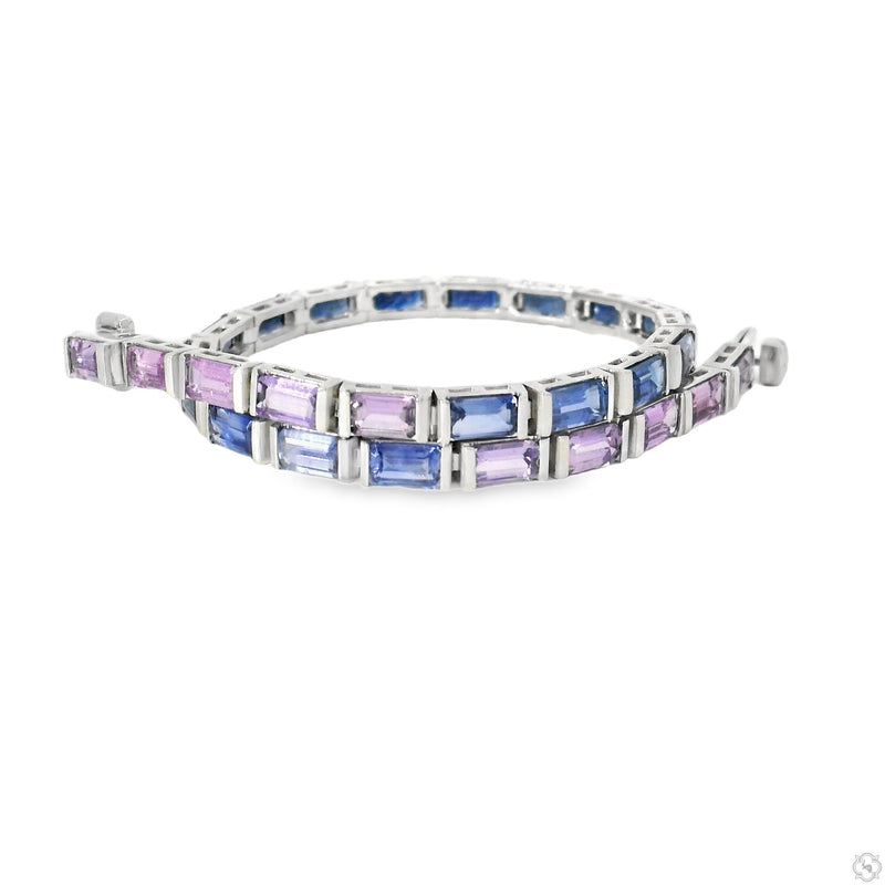 Ombre Sapphire Baguette Tennis Bracelet 70295 - Image 3