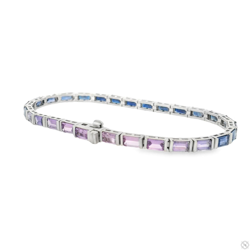 Ombre Sapphire Baguette Tennis Bracelet 70295 - Image 5