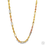 14K Three Tone Gold Solid Figarope Link Chain 20 Inches 3mm 70300 - Image 2