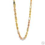 14K Three Tone Gold Solid Figarope Link Chain 20 Inches 3mm 70300 - Image 3