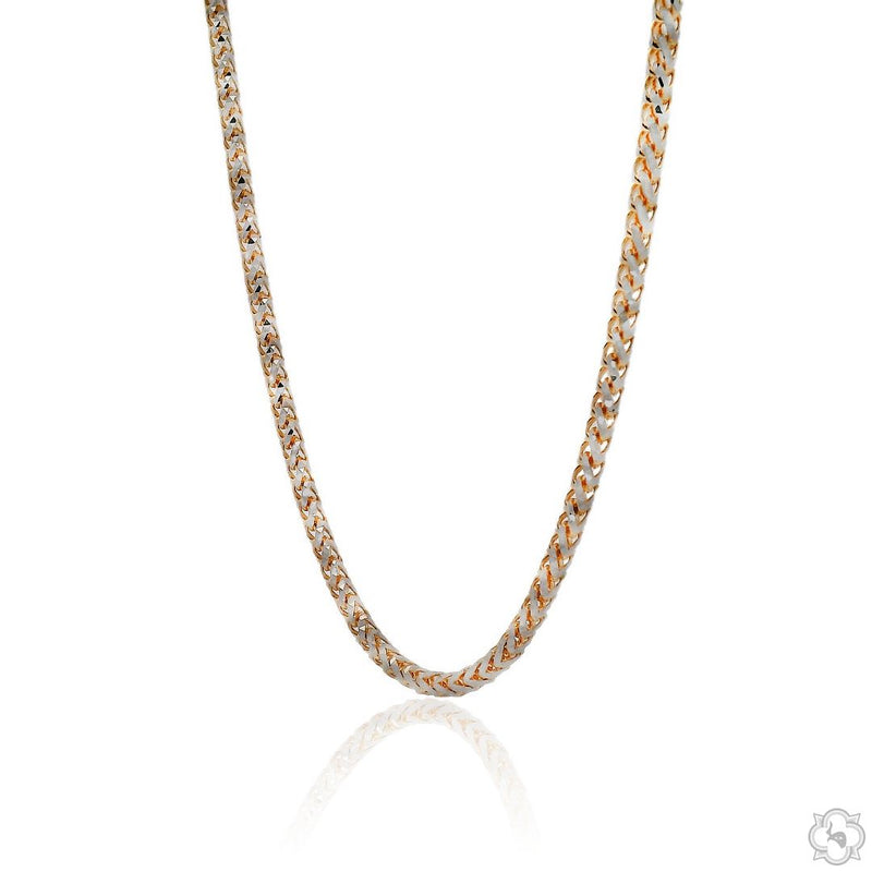 14K Two Tone Gold Diamond Cut Franco Chain 70314 - Image 2