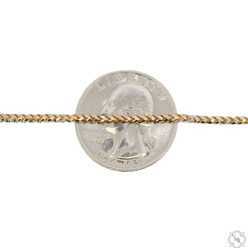 14K Two Tone Gold Diamond Cut Franco Chain 70315 - Image 5