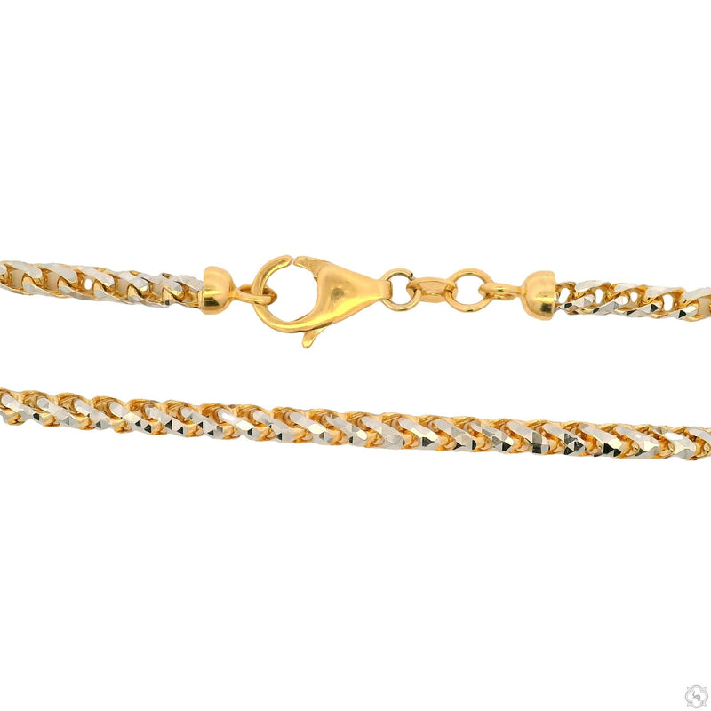 14K Two Tone Gold Diamond Cut Franco Chain 70317 - Image 4