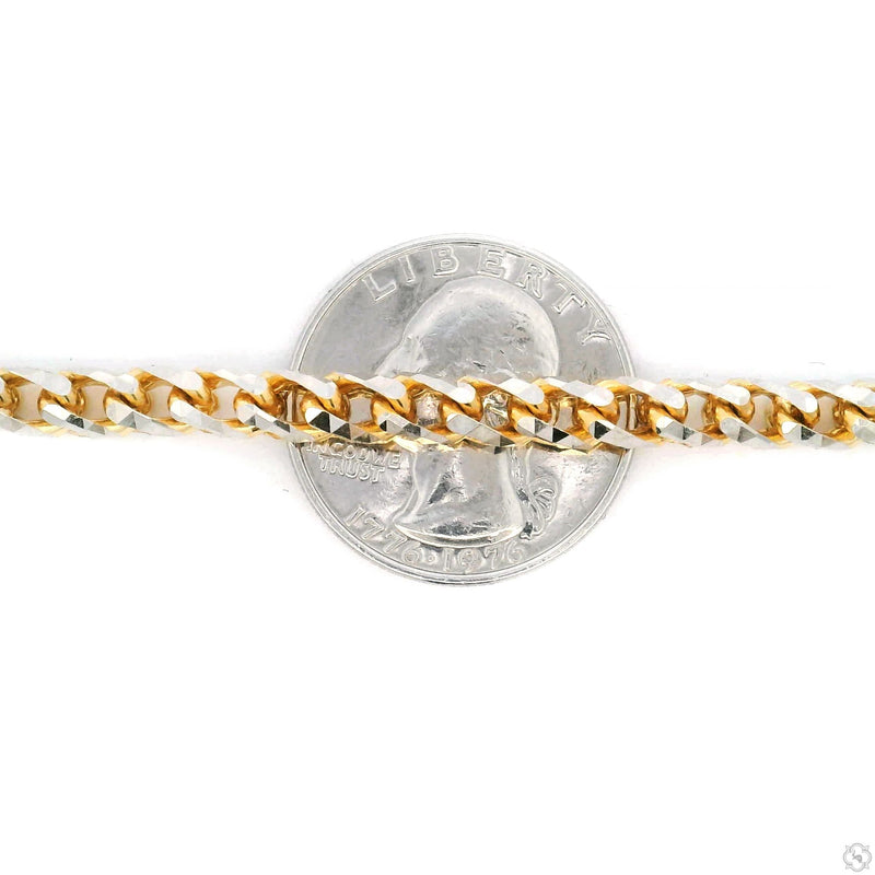 14K Two Tone Gold Diamond Cut Franco Chain 70318 - Image 5