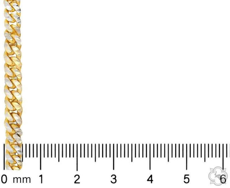 14k Gold Two Tone Diamond Cut Miami Cuban Link Chain 70321 - Image 6