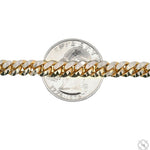 14k Gold Two Tone Diamond Cut Miami Cuban Link Chain 70322 - Image 5