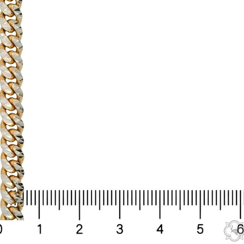 14k Gold Two Tone Diamond Cut Miami Cuban Link Chain 70322 - Image 9