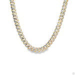 14k Gold Two Tone Diamond Cut Miami Cuban Link Chain 70323 - Image 3