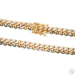 14k Gold Two Tone Diamond Cut Miami Cuban Link Chain 70323 - Image 4