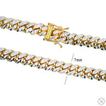 14k Gold Two Tone Diamond Cut Miami Cuban Link Chain 70324 - Image 4