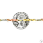 14K Three Tone Gold Solid Figarope Link Chain 18 Inches 3mm 70355 - Image 5