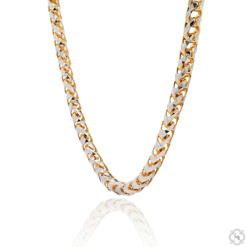 14K Two Tone Gold Diamond Cut Franco Chain 70366 - Image 3