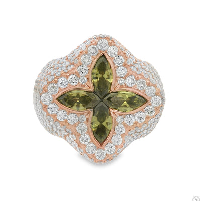 Iceberg Green Quartz Crystals Diamond Ring 70367 - Image 1