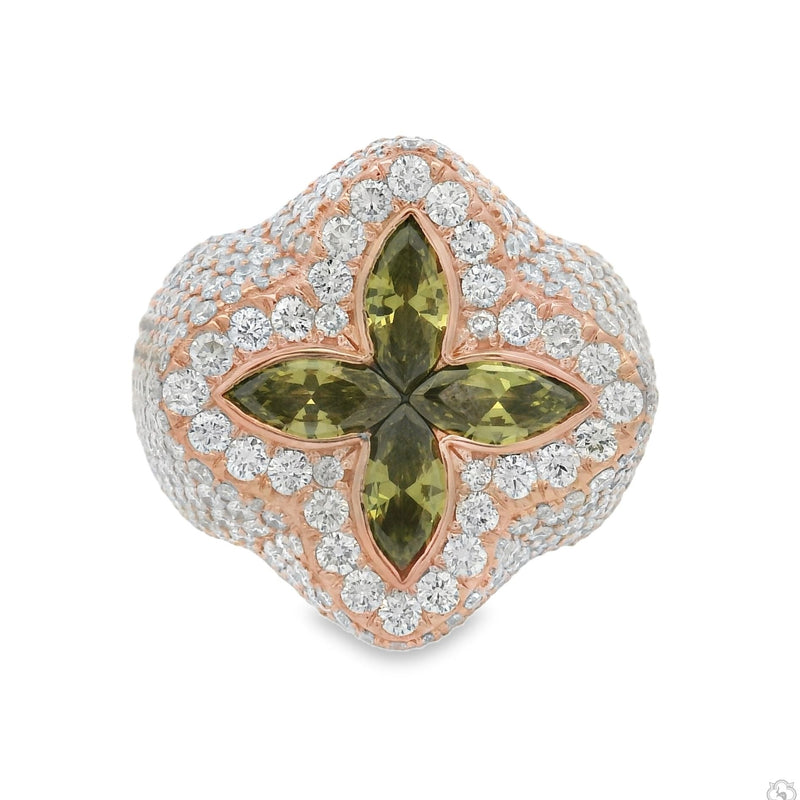 Iceberg Green Quartz Crystals Diamond Ring 70367 - Image 1