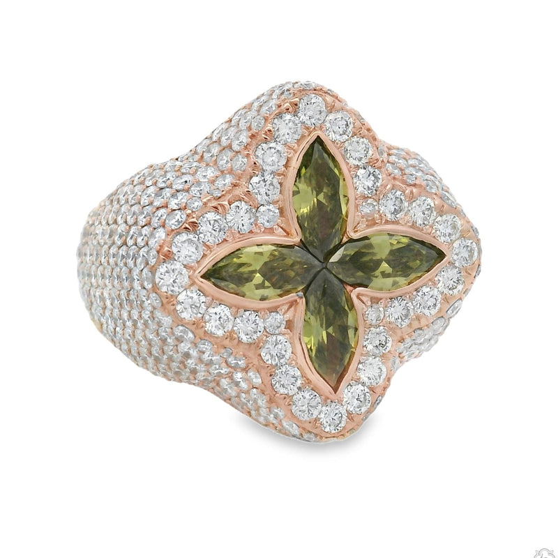 Iceberg Green Quartz Crystals Diamond Ring 70367 - Image 2