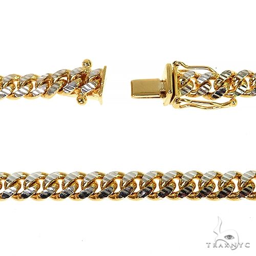 14K Yellow Gold Diamond Cut Solid Miami Cuban Chain 20 Inches 8mm 70382 - Image 4