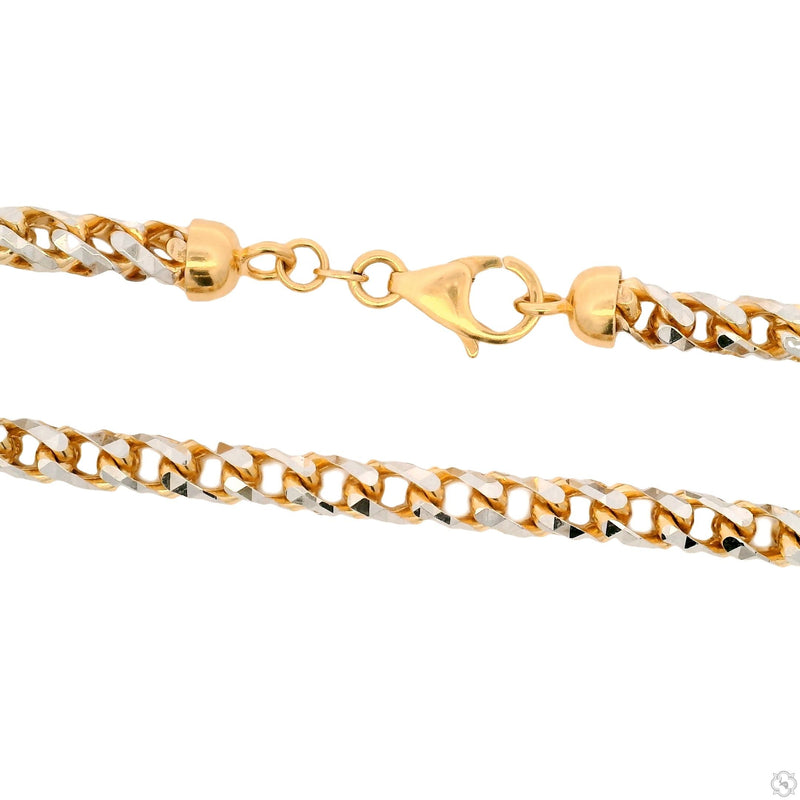14K Two Tone Gold Diamond Cut Franco Chain 70384 - Image 4