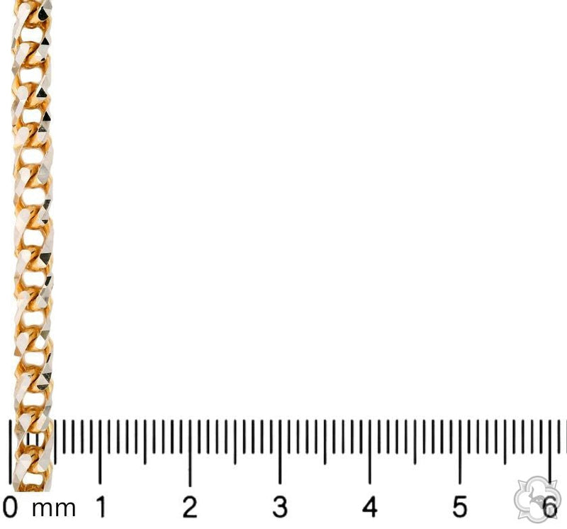 14K Two Tone Gold Diamond Cut Franco Chain 70384 - Image 6