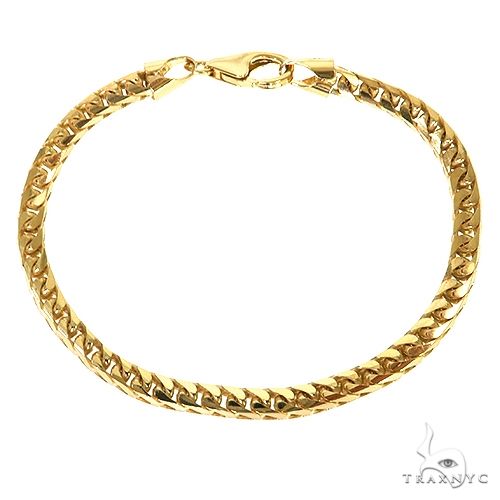 14k Yellow Gold Solid Franco Link Bracelet 5.9 mm 8.5 Inches 70412 - Image 1