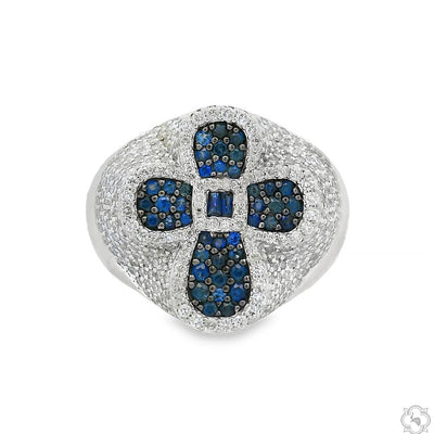 Sapphire Cross Diamond Ring 70420 - Image 1