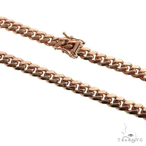 14K Rose Gold Solid Miami Cuban Link  Chain 20 Inches 6mm 70428 - Image 2