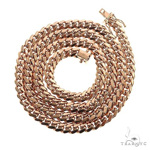 14K Rose Gold Solid Miami Cuban Link  Chain 20 Inches 6mm 70428 - Image 3