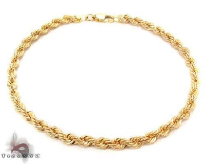 14K Yellow Gold Diamond Cut Solid Rope Bracelet 70434 - Image 1