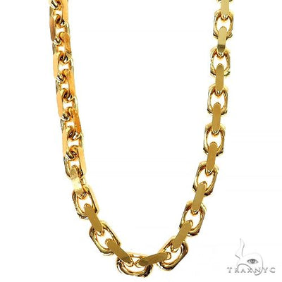 14k Yellow Gold Solid Anchor Link Diamond Cut Chain 5mm 24 inches 70437 - Image 1
