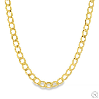 14k Yellow Gold Solid Curb Link Chain 4mm 24 Inches 70441 - Image 1