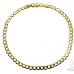 14K Yellow Gold Solid Curb Link Bracelet 8 Inches 4mm 70442 - Image 1