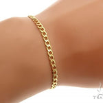 14K Yellow Gold Solid Curb Link Bracelet 8 Inches 4mm 70442 - Image 3