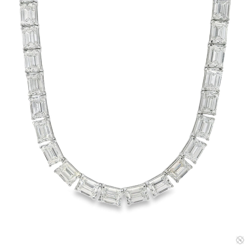 Emerald Cut Platinum Tennis Chain 70453 - Image 1