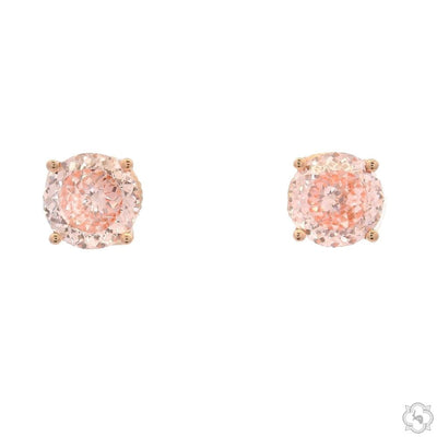2CT Fancy Pink Portuguese Diamond Earrings 70457 - Image 1